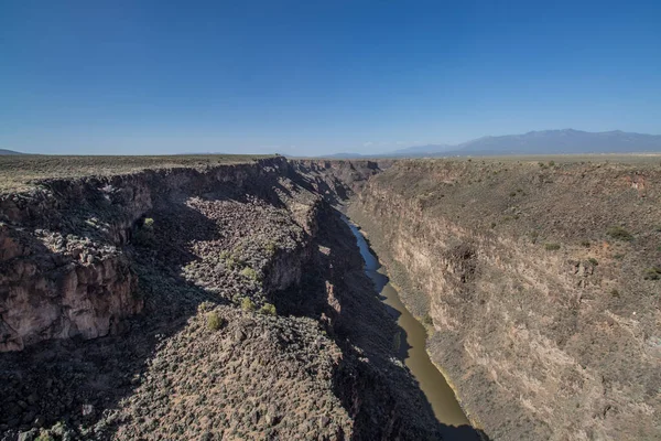 View of the deep canyon at Rio Grande Gorge State Park in New Mexico