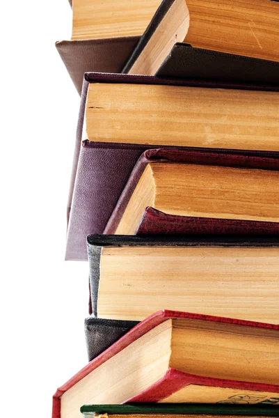 Stack of Old Books isolated on white — Stock Photo, Image