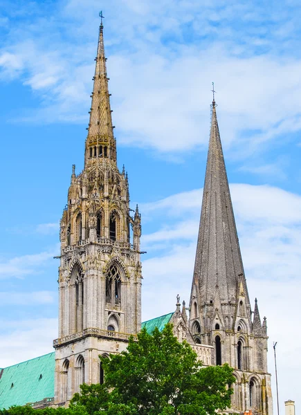 Klokkentorens van chatres kathedraal, Frankrijk — Stockfoto