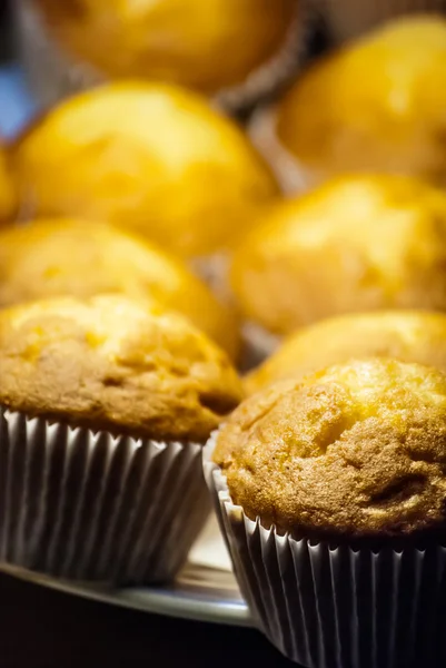 Muffins op plaat — Stockfoto