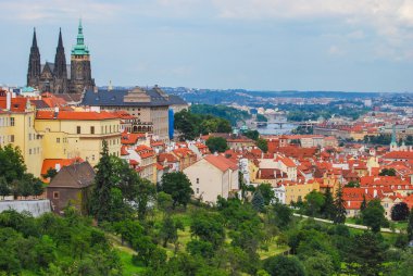 Prag şehrinin manzarası