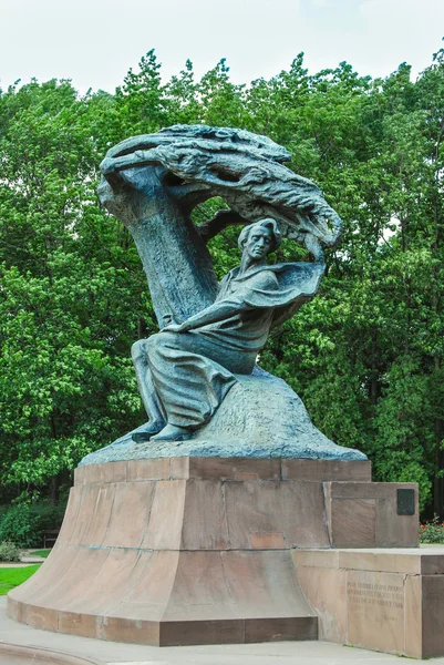 Pomnik Fryderyka Chopina. Warszawa, Polska. — Zdjęcie stockowe