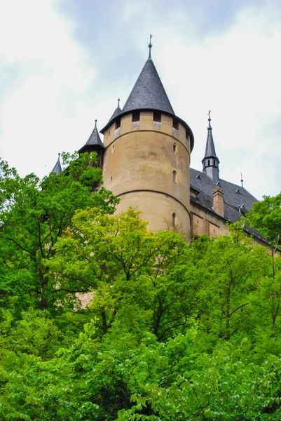 Hrad Karlštejn na zeleném kopci, Praha — Stock fotografie