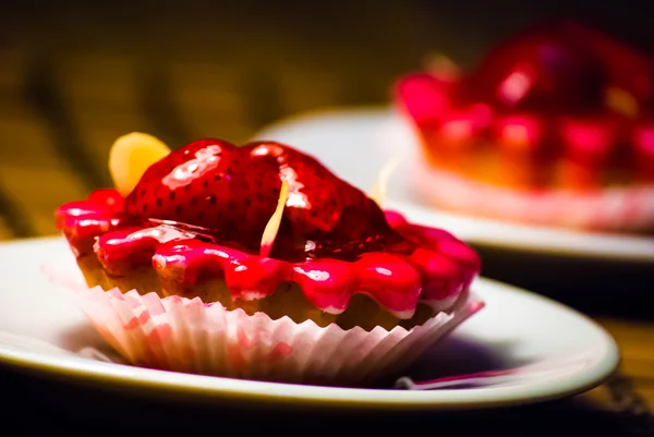 Cupcake auf einem Teller — Stockfoto