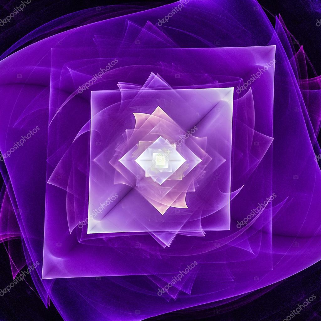 Stylized swirling rectangles isolated on black, lilac, purple, blue
