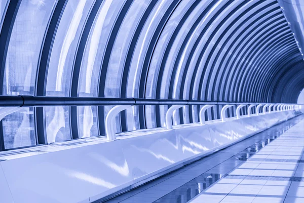 Glazed corridor in office center — Stock Photo, Image