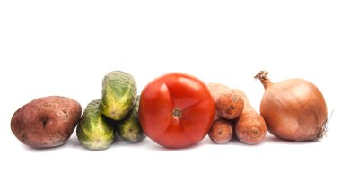 beyaz zemin üzerine yaz sebze