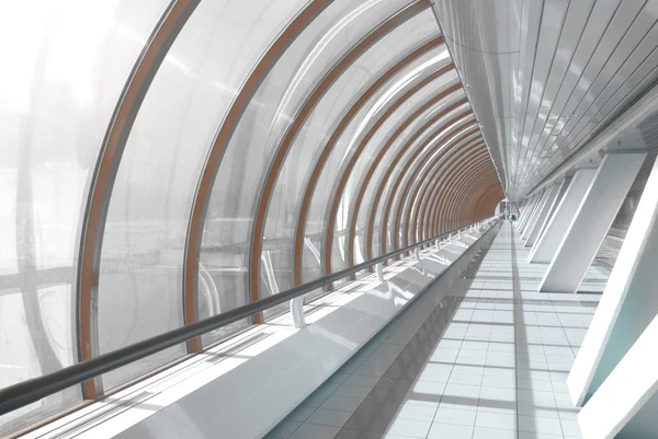 Glazed corridor in office center — Stock Photo, Image