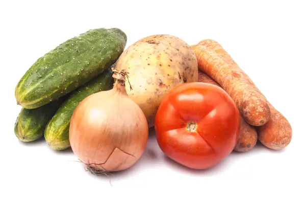 Verduras de verano sobre fondo blanco —  Fotos de Stock