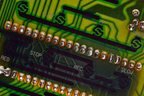 Detail Van Componenten Van Een Elektronisch Circuit — Stockfoto