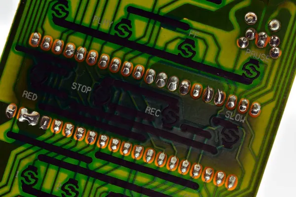 Detalhe Dos Componentes Circuito Eletrônico — Fotografia de Stock