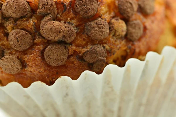 Detail Fluffy Cupcakes Chocolate Chips — Stock Photo, Image