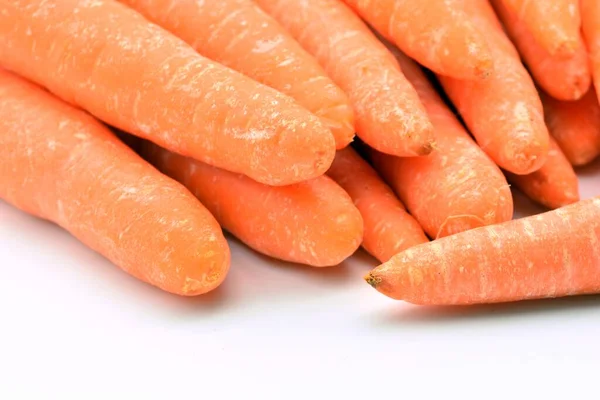 Grupo Zanahorias Aisladas Sobre Fondo Blanco — Foto de Stock