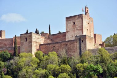 Granada 'daki Alhambra' nın çeşitli panoramik manzaraları