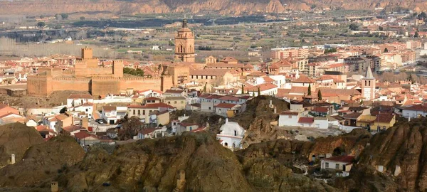 Vista Alcazaba Catedral Guadix Desde Mirador Del Cerro Bala —  Fotos de Stock
