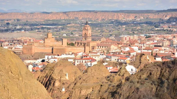 Vista Alcazaba Catedral Guadix Desde Mirador Del Cerro Bala —  Fotos de Stock