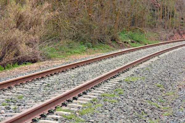 Järnvägsspår Tidigt Våren — Stockfoto