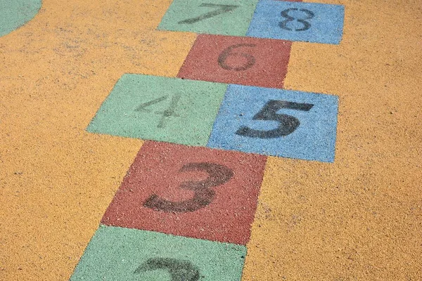 Colorful Hopscotch Made Floor Playground —  Fotos de Stock