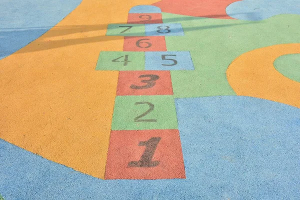 Colorful Hopscotch Made Floor Playground —  Fotos de Stock