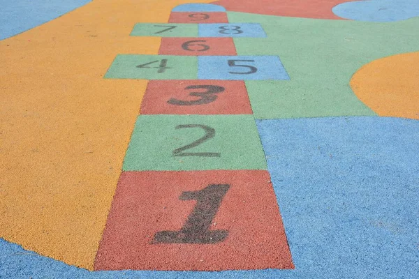 Colorful Hopscotch Made Floor Playground —  Fotos de Stock