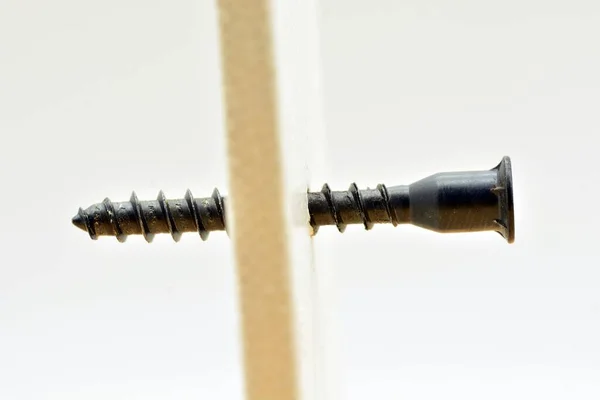 Detail Screw Going Wall — Stockfoto