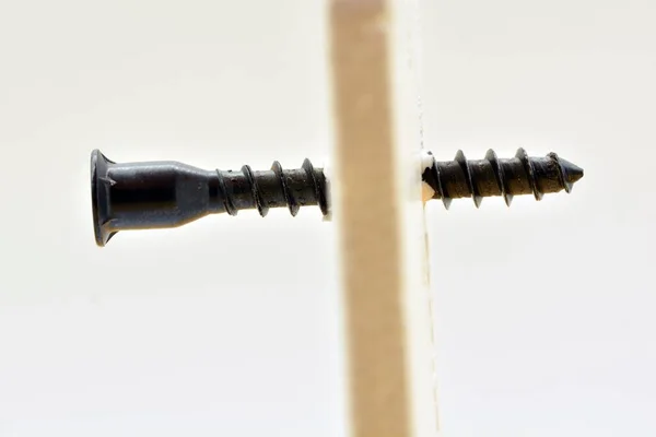 Detail Screw Going Wall — Stockfoto