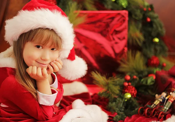 Natale carino bambina — Foto Stock