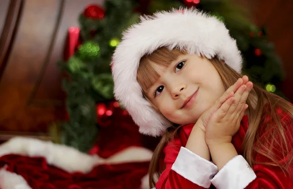 Adorabile bambina di Natale — Foto Stock