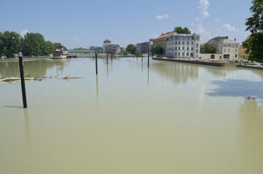 gyor şehir Tuna Nehri sel