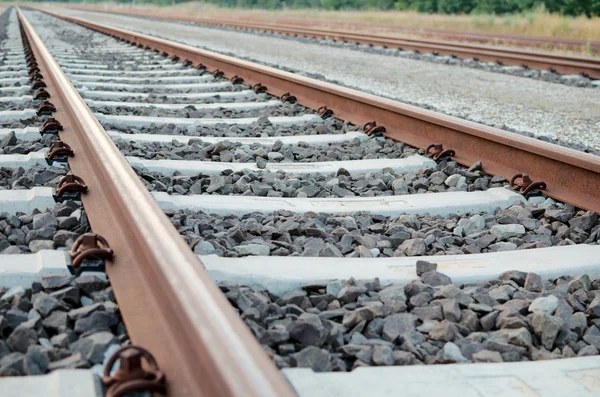 Bahngleise aus nächster Nähe — Stockfoto