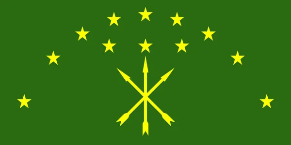 Oficiální Velká Plochá Vlajka Adygea Horizontální — Stock fotografie