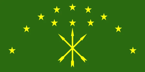 Officiële Grote Vlakke Vlag Van Adygea Horizontaal — Stockfoto