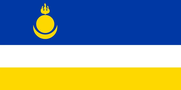 Государственный Большой Плоский Флаг Бурятии Горизонтальный — стоковое фото