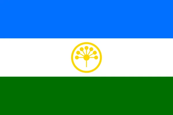 Bandeira Lisa Grande Oficial Bashkortostan Horizontal — Fotografia de Stock