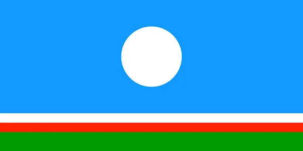 Bandera Plana Grande Oficial Sakha Horizontal — Foto de Stock