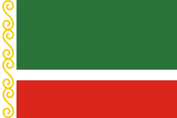 Official Large Flat Flag Chechen Republic Horizontal — Stock Photo, Image