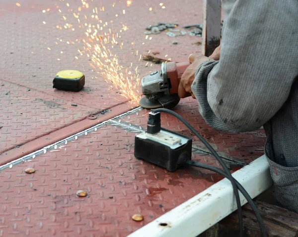 Hand metal sawing — Stock Photo, Image