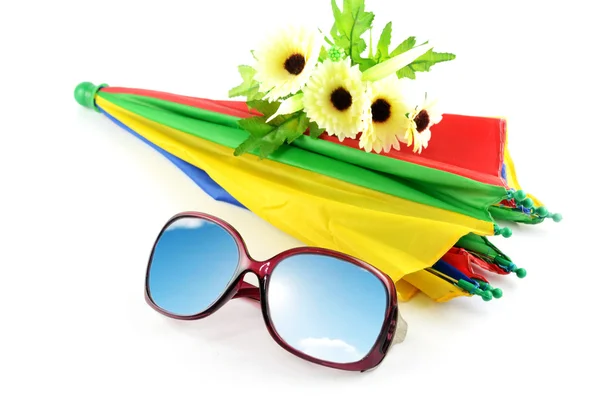 Sunglasses have a sky on holiday — Stock Photo, Image