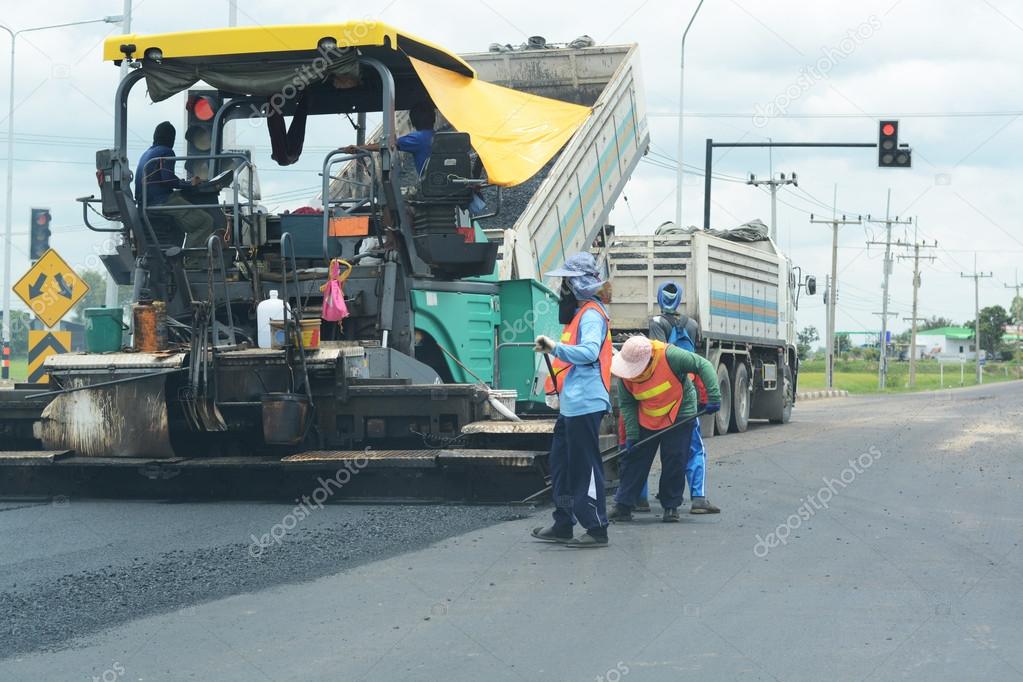 Road paving construction