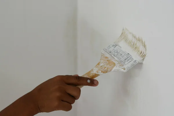 Branco pintado em paredes — Fotografia de Stock