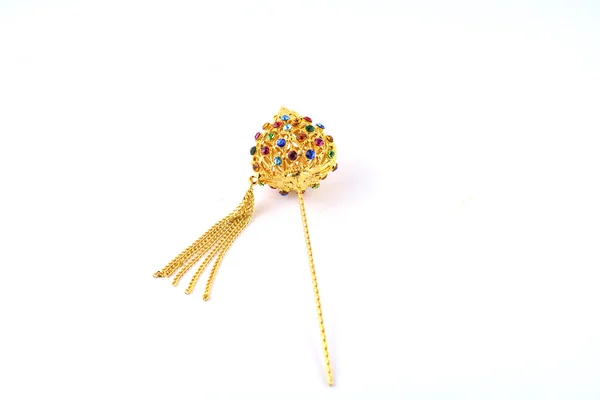 Tailândia ouro barrette isolado — Fotografia de Stock