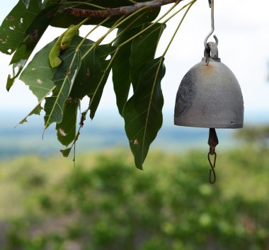 Budist bell. iyi şans için dokunun.