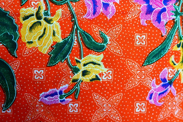 Kleurrijke batik doek stof achtergrond — Stockfoto