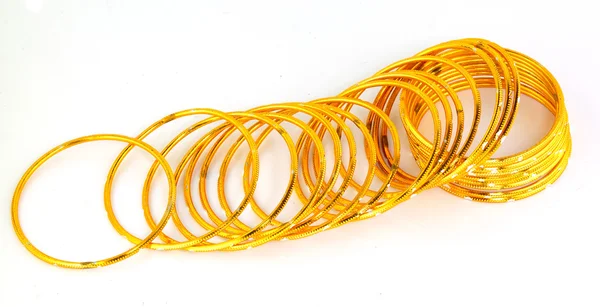 Gold bracelet isolated — Stock Photo, Image