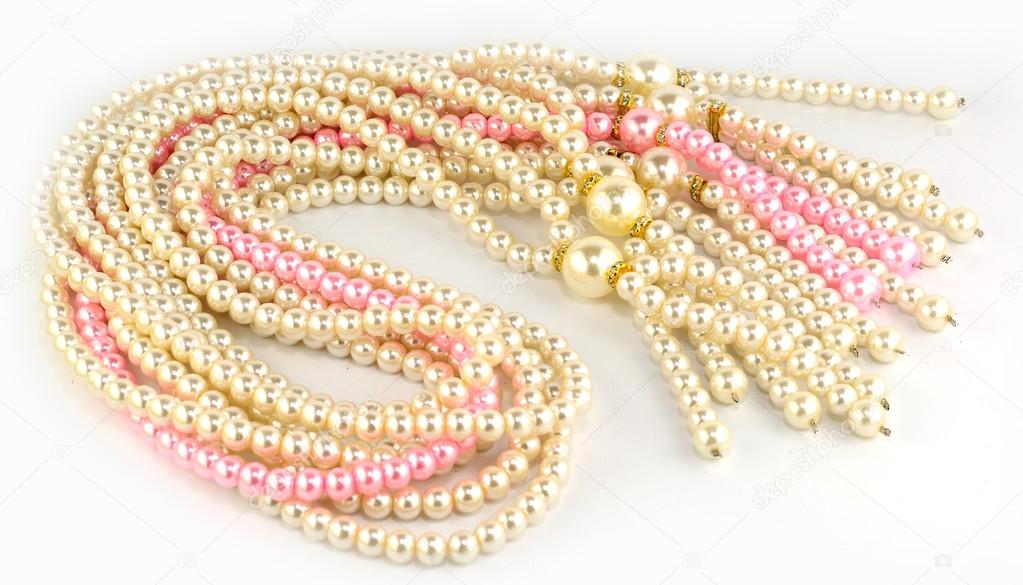 Beautiful jewelry on pink background
