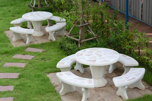 Marble desk in the in park — Stock Photo, Image