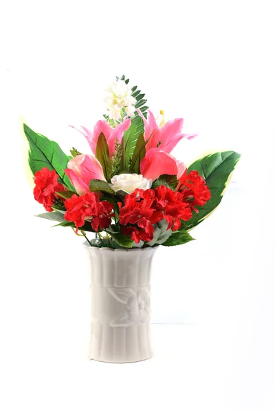 Flowers in vase isolated — Stock Photo, Image