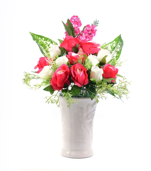 Flowers in vase isolated — Stock Photo, Image