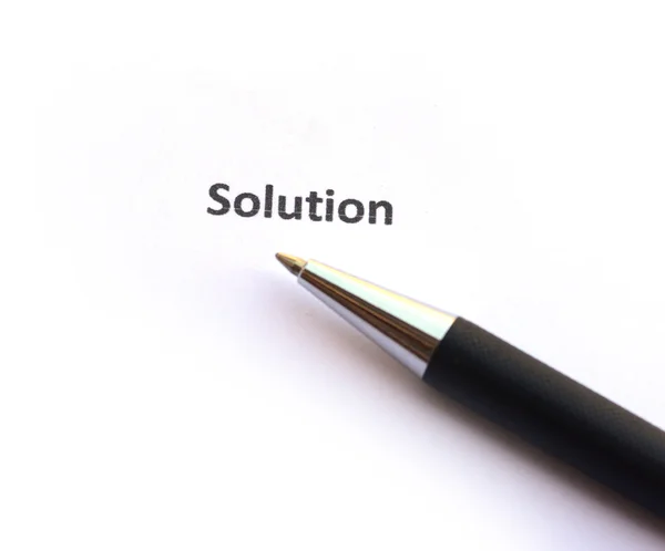 Solution with pen — Stock Photo, Image