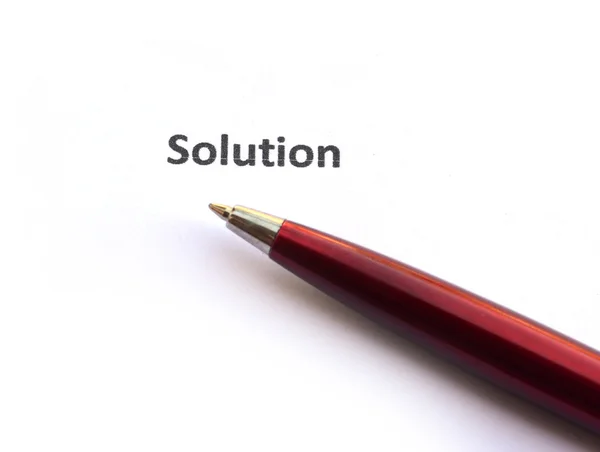Solution with pen — Stock Photo, Image